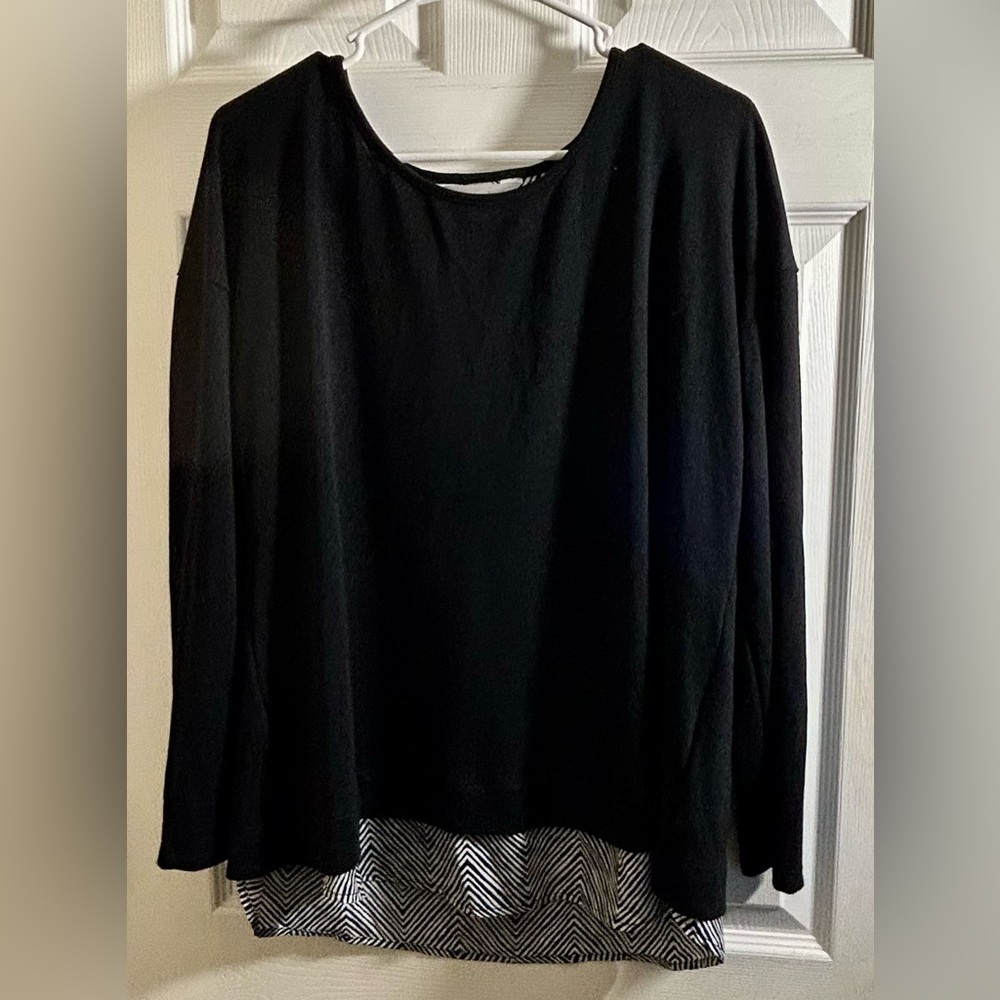 Christopher & Banks Classic Black Long Sleeve Top